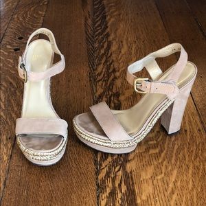 Stuart Weitzman “Strutting” Tan Platform Sandals